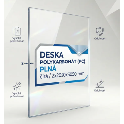 Deska PC 2x2050x3050 plná čirá