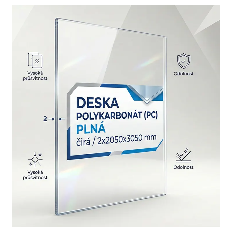 Deska PC 3x2050x3050 plná čirá