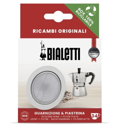 Těsnění (1x) + filtr pro Bialetti Moka Express, Moka Indukce, Brikka (různé velikosti)